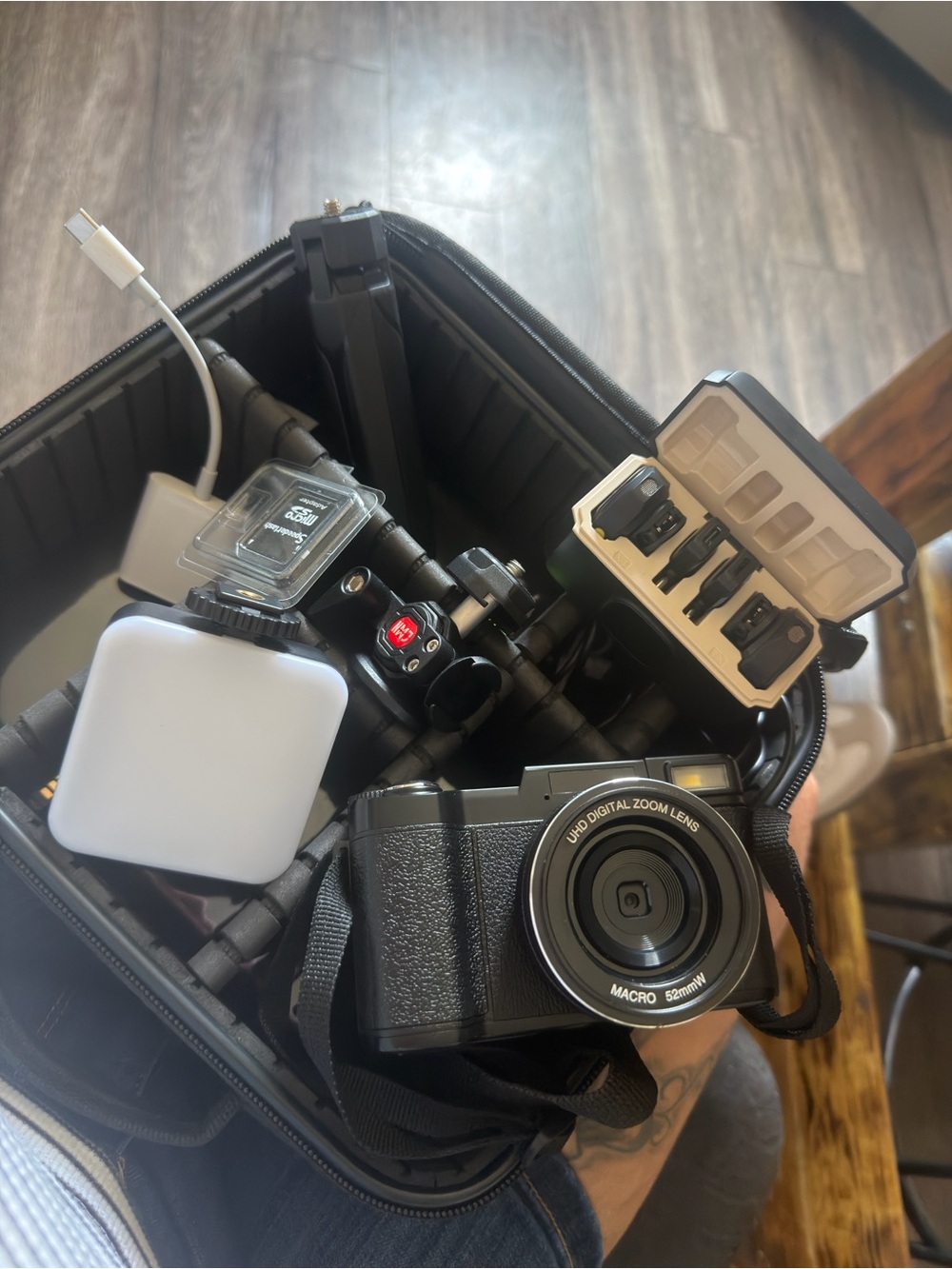 Black Camera Kit with Macro Zoom Lens and Accessories